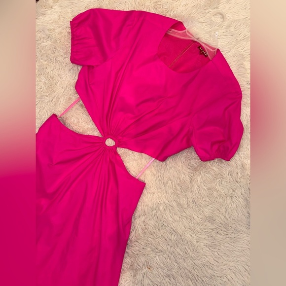 NEW Staud Calypso Cutout maxi Dress Bougainvillea Pink sz XL - Picture 7 of 10